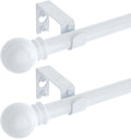 Set 2 Barras para Cortina Blancas Ajustables 66 a 120 Pulgadas – Metal Resistente 5/8" con Soportes Incluidos | GXOACKJ