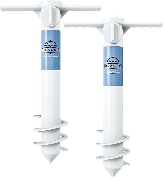 Anclaje universal para sombrilla de playa, blanco, 10 pulgadas