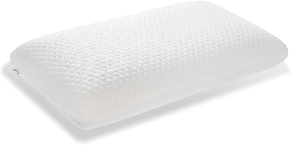 CSDLF Almohadas de Espuma Viscoelastica | para Dormir de Lado y Boca Arriba, Alivio de Dolor de Cuello | Funda Lavable Removible, Suave, Blanco (Estandar)