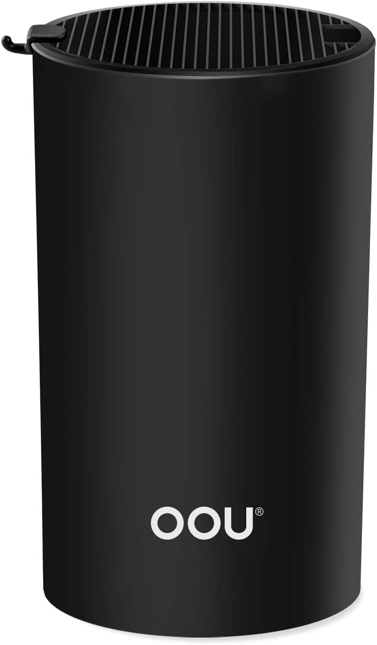 Soporte universal para cuchillos OOU sin cuchillos, soporte redondo para cuchillos de cocina, almacenamiento de cuchillos desmontable para una fácil limpieza - Negro