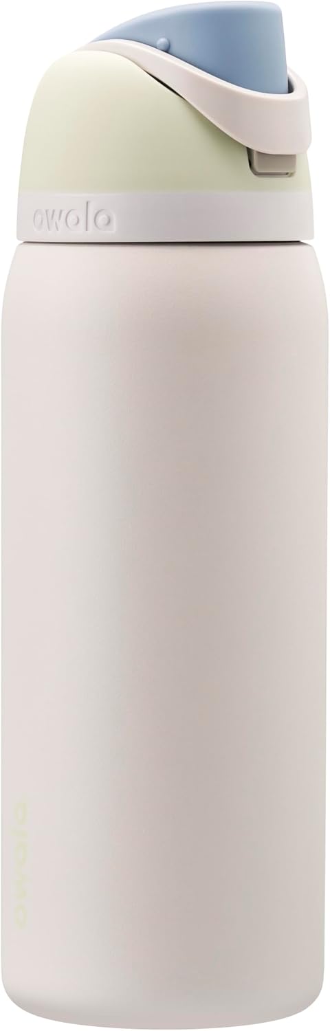 Botella de agua Owala FreeSip de acero inoxidable con aislamiento térmico y pajita para deportes y viajes, libre de BPA, 946 ml (32 oz), Iced Breeze