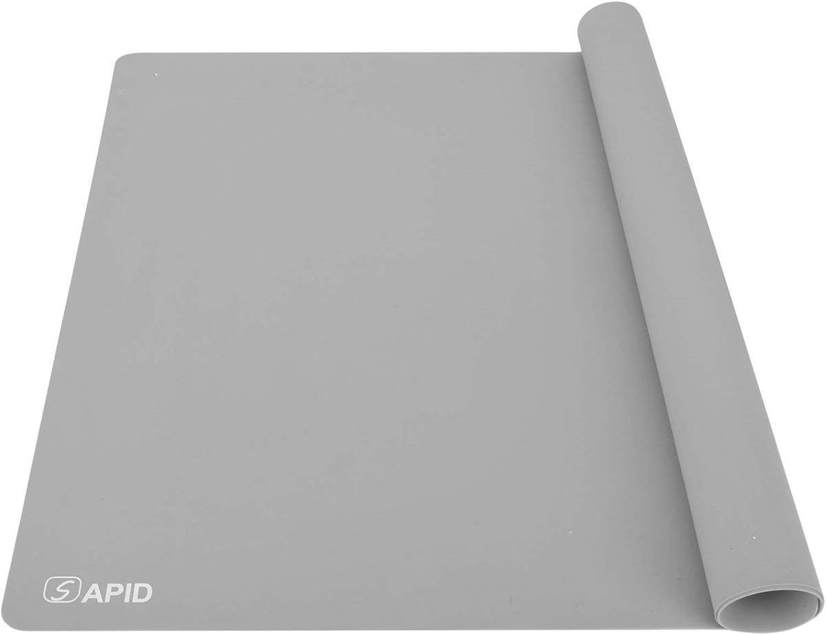 Lámina de silicona extragrande Sapid para manualidades, tapetes de silicona gruesos para fundición de joyas, tapete de silicona antiadherente y antideslizante para resina epoxi, pintura artística, tapete de mostrador resistente al calor (51 x 71 cm, gris)
