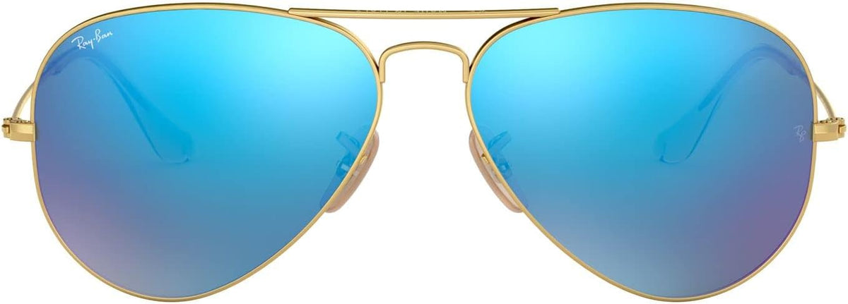 Lentes de Sol Ray-Ban RB3025 Aviador Clásico Espejo | Unisex | Dorado Mate/Azul Espejo | 55 mm