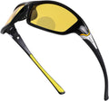 Men's Outdoor Night Driving Sports Bifocal Reading Sunglasses Retro Man Riding Reader Goggles Anti-Fatigue Sun Glasses UV Protection (black&yellow lens, 1.75x)