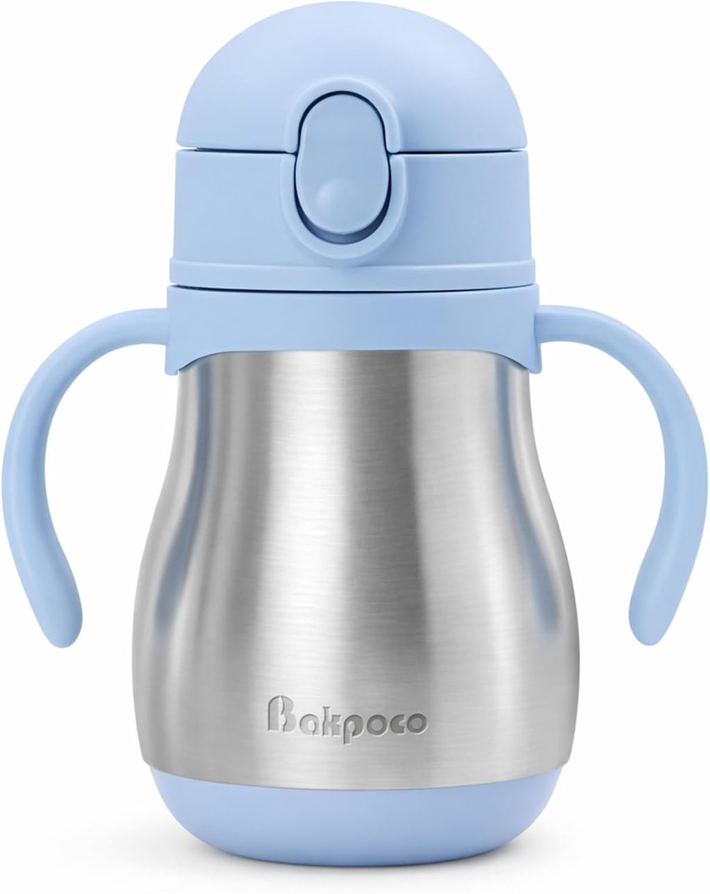 Vaso con Pajita Bakpoco de Acero Inoxidable para Bebés 1–3 Años – 237 ml con Asas, Aislado