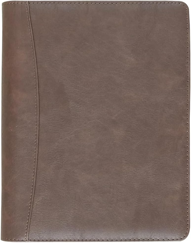 Fan&Ran 2026 Daily Planner Organizer - Zipper Binder with Simulated Leather Cover - 7-Ring Refillable Planner Jan-Dec 2026 - Desk Size 5.5"x8.5" - Vintage Brown