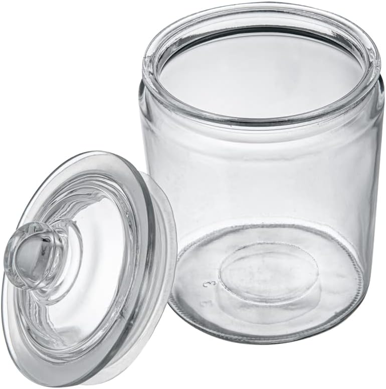 Restaurantware Vetri 0.5 galones Tarro de almacenamiento de vidrio 1 tarro de galletas de vidrio lavable en lavavajillas - Tapa hermética con abertura amplia Tarro de caramelo de vidrio transparente