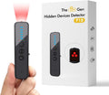 Detector de cámaras ocultas mejorado: dispositivo anti-espía con IA, rastreador GPS y detector de micrófonos espía, escáner de señal RF portátil para hoteles, viajes, hogar y oficina (negro).