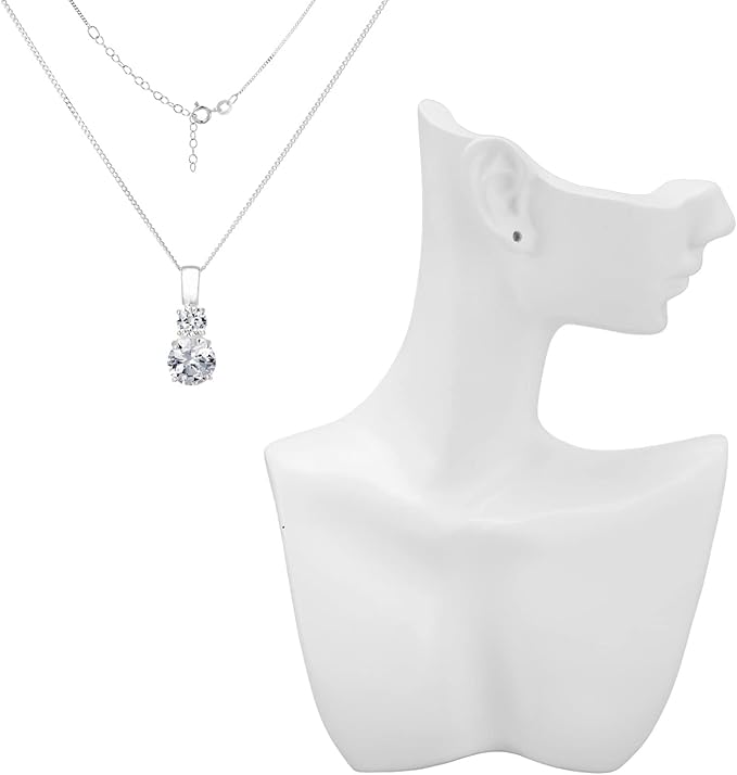Maniquí de joyería de resina de 7 pulgadas, soporte de exhibición de cadena para aretes, soporte de exhibición de joyas, soporte para modelo, para espectáculos de venta de decoración del hogar, color blanco