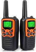 Radios Walkie Talkie MOICO Largo Alcance Pack de 2 | 22 Canales FRS, Linterna LED, VOX y Pantalla LCD, Naranja