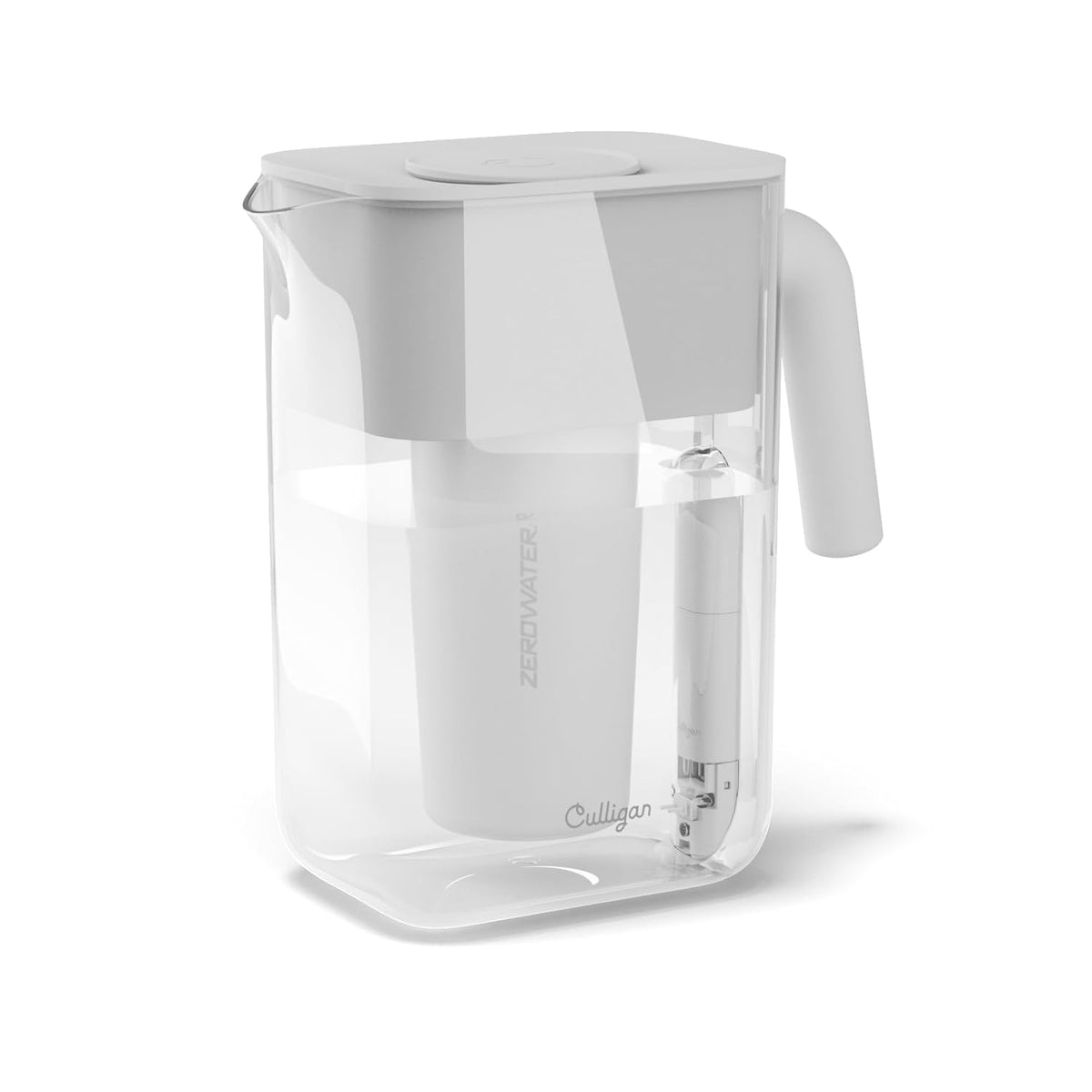 Culligan con Tecnologia ZeroWater Jarra Filtrante 12 Tazas | Filtro Avanzado 5 Etapas | Reduce Plomo PFAS Mercurio Fluor y Cloro | Certificada IAPMO