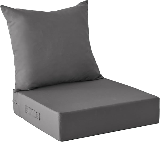 IPYNBAP Cojines de exterior para muebles de patio, juego de cojines de asiento de exterior de 24 x 24 x 4 pulgadas, cojines para sillas de exterior, impermeables y resistentes a la decoloración, cojín