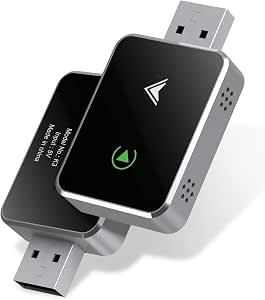 Adaptador Inalámbrico CarPlay 2025 — 2 en 1 Mini, CarPlay y Android Auto, USB y Type-C, Plug & Play