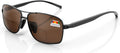 LianSan Gafas de Sol Bifocales Polarizadas Retro – Montura Metálica, Protección UV, Unisex, Negro +2.50