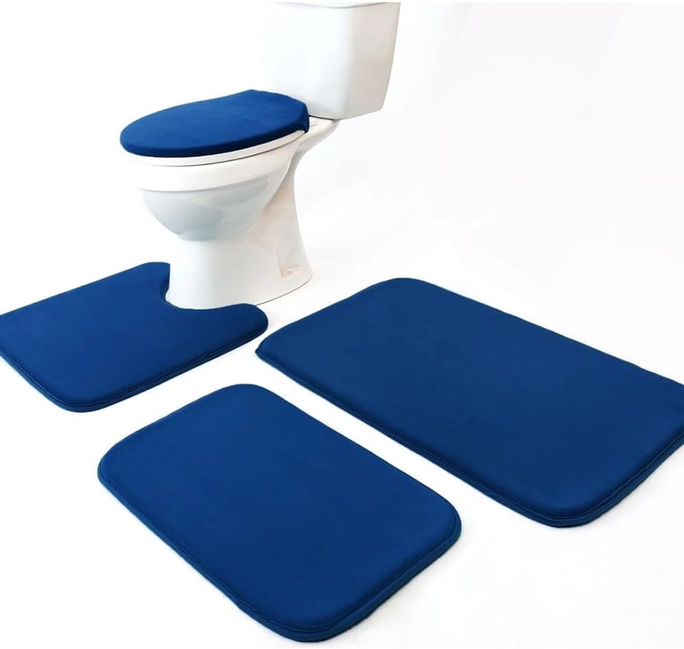 Set de Tapetes de Baño Madeals 4 Piezas con Espuma Viscoelástica – Comodidad y Estilo para tu Baño