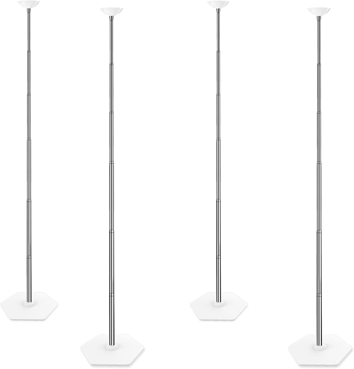 TEKXYZ Juego de 4 soportes telescópicos para globos, de 1,5 pies a 7 pies, columna metálica ajustable para globos, ideal para decoraciones de fiestas.