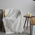 Manta de Algodón Tejido Espiga | Diseño Natural | Para Sofá, Cama y Salón | Calida y Decorativa | 1 Unidad