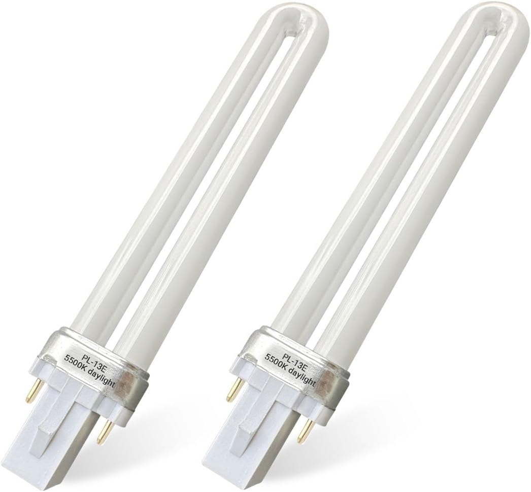 Bombilla fluorescente Ignixlite PL13-E-FFP de 13 W, tipo E, compatible con balasto electrónico, reemplaza a Ottlite T1333E, luz diurna natural brillante de 5500 K, base G23, paquete de 2