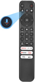 Control remoto para TCL Google TV, RC813 para control por voz, para televisor inteligente Android Mini-LED QLED 4K UHD, con 6 botones de acceso directo para NEIFLX/Prime/YouTube/TCL/Apple TV.