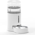 Dispensador de Agua CZPET para Gatos 4L (1 Galón) | con Tazón de Acero Inoxidable | Bebedero por Gravedad para Perros y Gatos Pequeños/Medianos | Blanco