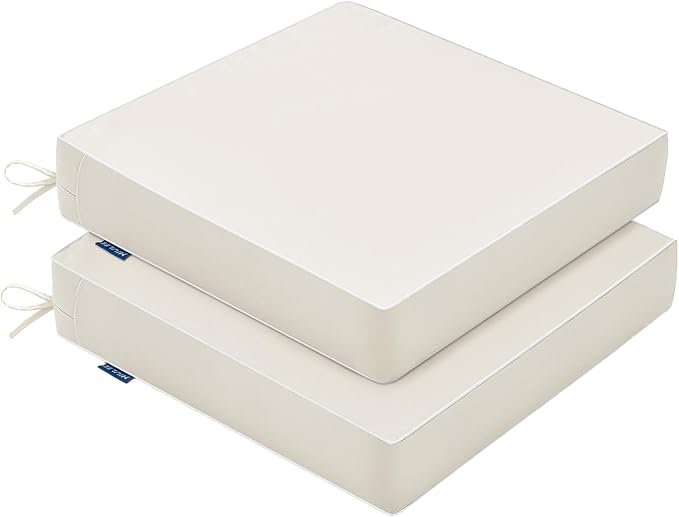 MIULEE Juego de 2 cojines para sillas de exterior, 19 x 19 x 3 pulgadas, impermeables, para muebles de exterior, sofá y sofá, espuma de alta densidad resistente.Es para mascota.