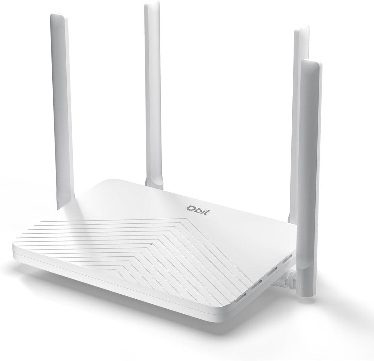 Router WiFi DBIT AC1200 de doble banda MU-MIMO de 2,4 GHz + 5 GHz con 4 puertos Gigabit Ethernet, 4 antenas de 5 dBi, modo puente y repetidor, EasyMesh y red de invitados (T18-21K)