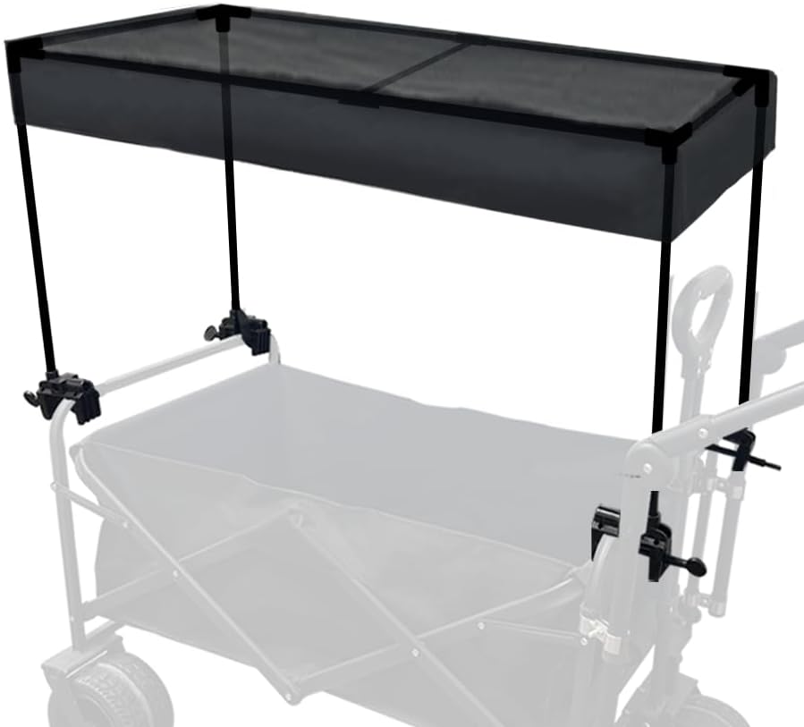 Universal Canopy for Foldable Wagon Attachment, Awning Shade Cover Folding Trolley Cart Accessories Canopy Replacement Waterproof Removable Portable Suitable for Different Sizes