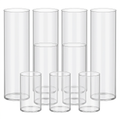 TBWIND 9 Jarrones Cilindricos de Vidrio  | Floreros Transparentes para Centros de Mesa, Bodas y Velas Flotantes