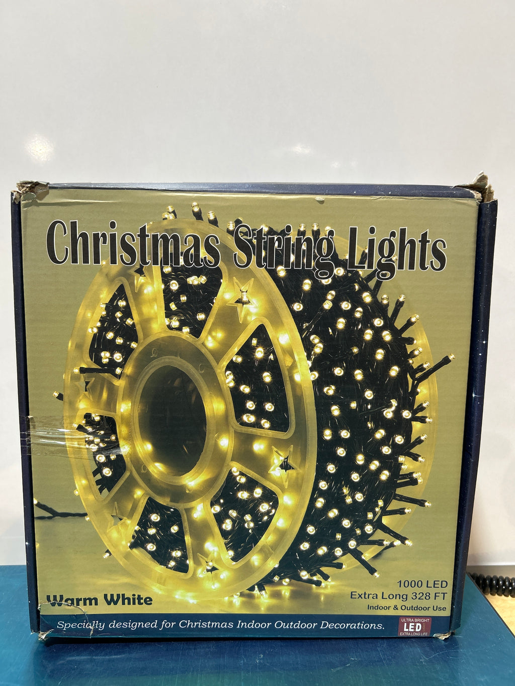 Guirnalda de luces navideñas WATERGLIDE de 1000 LED, 99.4 m (328 pies), cable verde, luces decorativas LED con control remoto y 8 modos, impermeable para exteriores, fiestas navideñas, jardines, bodas, decoración del hogar, blanco cálido. 