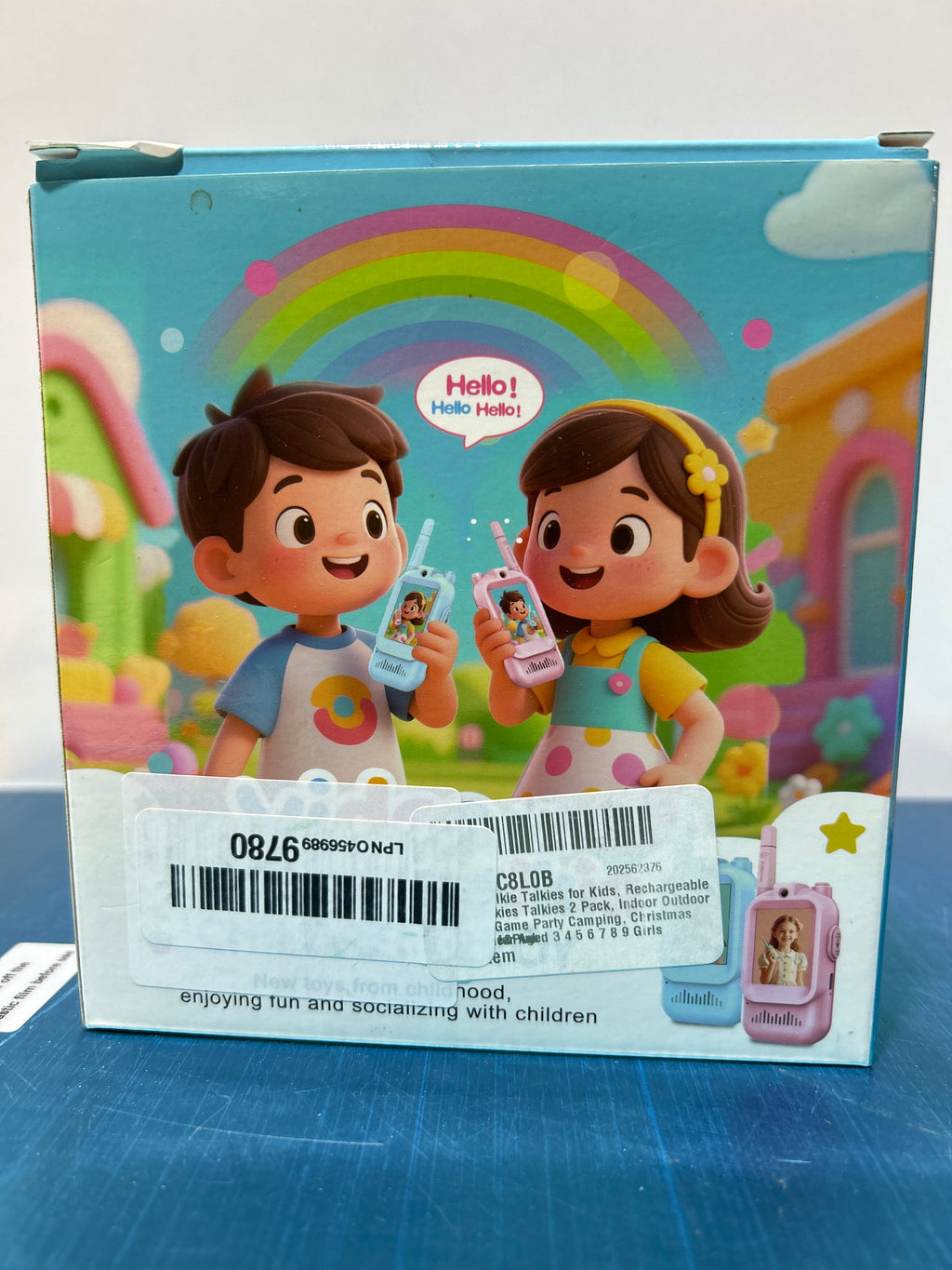 Walkie-talkies con video para niños, recargables (paquete de 2), juguetes para interior y exterior, para fiestas, camping, Navidad, cumpleaños, para niñas y niños de 3, 4, 5, 6, 7, 8 y 9 años, azul y rosa. 