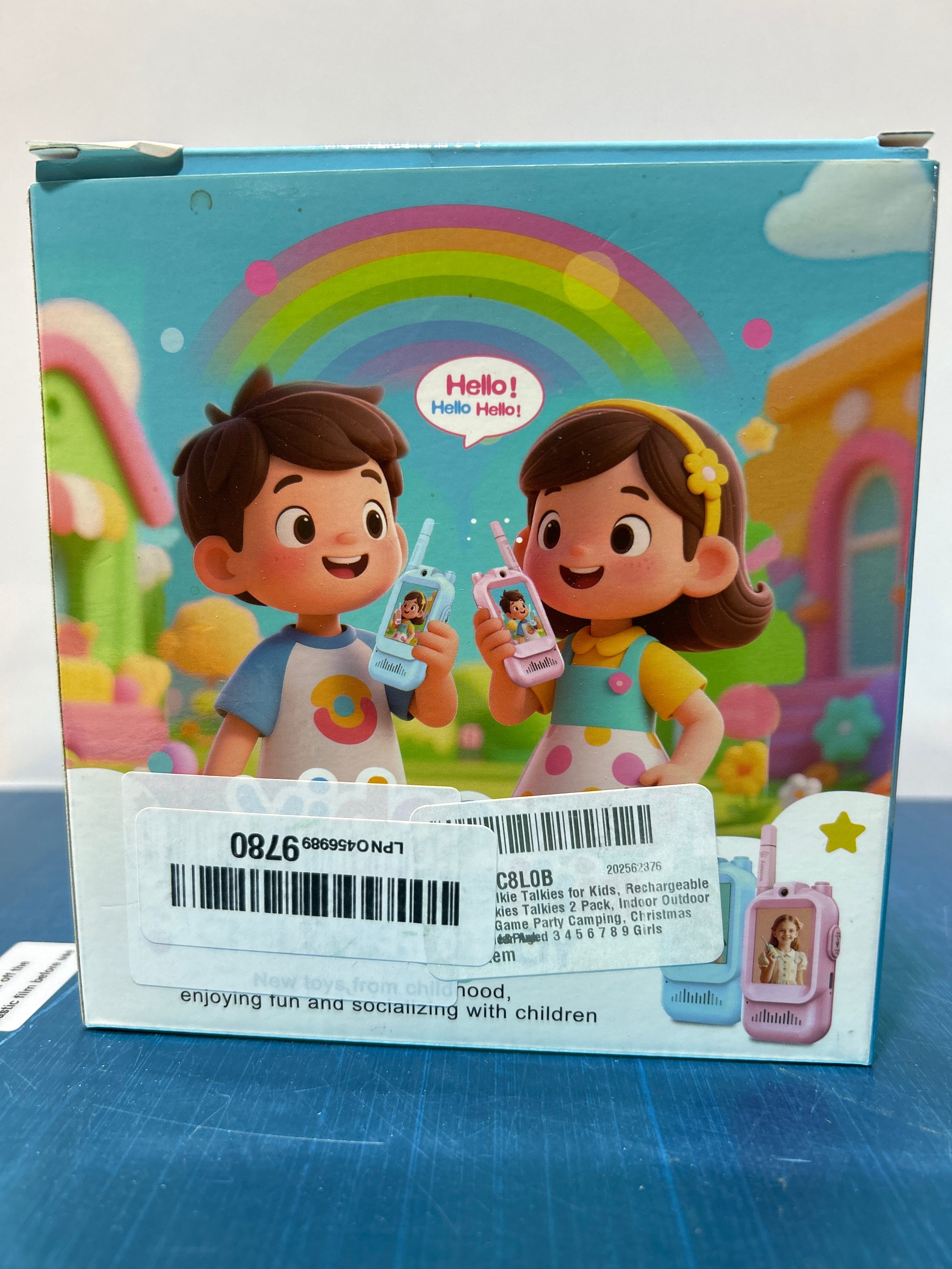 Walkie-talkies con video para niños, recargables (paquete de 2), juguetes para interior y exterior, para fiestas, camping, Navidad, cumpleaños, para niñas y niños de 3, 4, 5, 6, 7, 8 y 9 años, azul y rosa. 