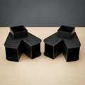 Pack de 2 conectores metálicos negros con unión angular