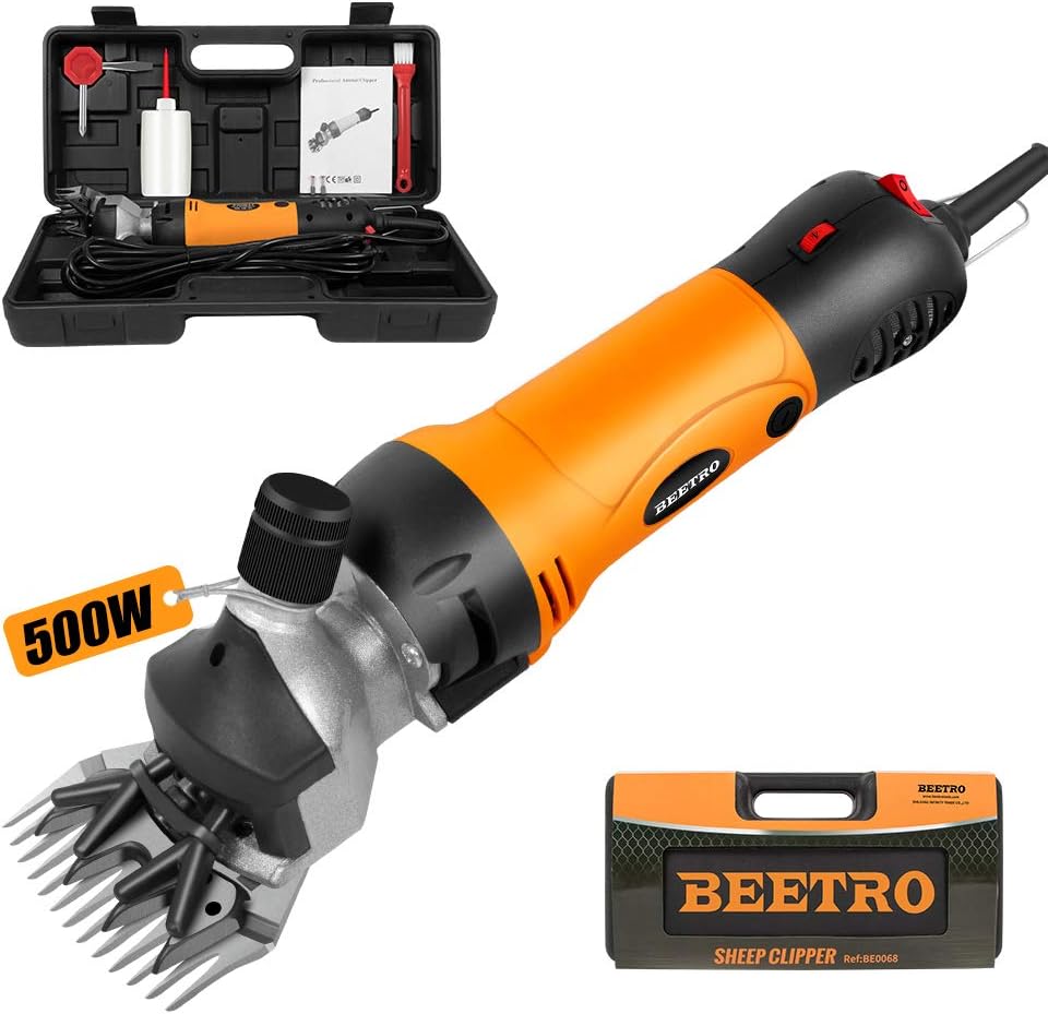Esquiladora Eléctrica Profesional BEETRO 500W para Ovejas | Cortapelos para Animales | Para Ovejas, Alpacas y Cabras | 6 Velocidades | Servicio Pesado para Ganado