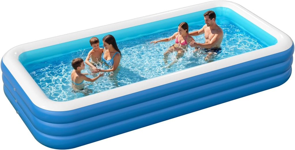 Piscina inflable para adultos, 115'' x 68'' x 22'', piscina inflable grande para adultos, piscinas hinchables, piscina familiar rectangular, piscinas inflables familiares extragrandes y gruesas para exteriores.