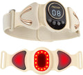 Masajeador inteligente 4 en 1 de espalda baja con calor, pulso, vibración y luz – Dispositivos de alivio del dolor de cintura, lumbar y ciática para estar sentado durante mucho tiempo, alivio muscular y soporte posparto, beige