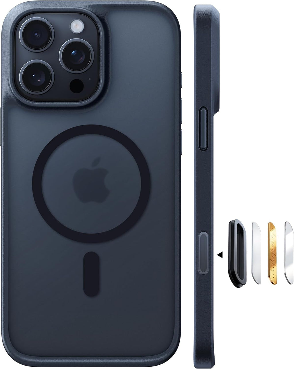 Funda TORRAS magnética a prueba de golpes para iPhone 16 Pro Max, [Compatible con MagSafe] [Probada contra caídas de grado militar] Translúcida, delgada, protectora para iPhone 16 Pro Max, antihuellas y antiarañazos, color negro.