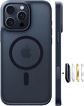 Funda TORRAS magnética a prueba de golpes para iPhone 16 Pro Max, [Compatible con MagSafe] [Probada contra caídas de grado militar] Translúcida, delgada, protectora para iPhone 16 Pro Max, antihuellas y antiarañazos, color negro.