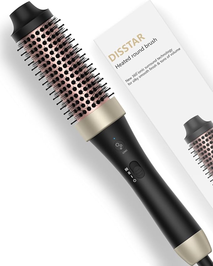Cepillo térmico iónico para secado con secador, cepillo caliente de 3,8 cm (1,5 pulgadas), cepillo rizador de pelo