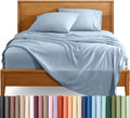 Juego de sábanas Bare Home Split Head Flex King - Sábanas de microfibra ultrasuave de 1800 g/m² - Doble cepillado - Bolsillos profundos - Fácil ajuste - Juego de 4 piezas - Sábanas y fundas de almohada (azul empolvado)
