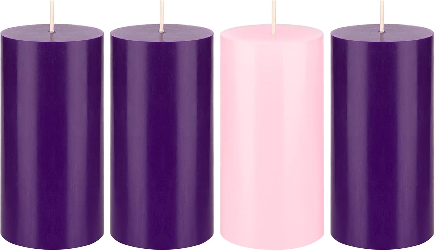 Velas de Adviento Mega Candles – Set 4 Piezas Redondas de Cera Premium Sin Aroma