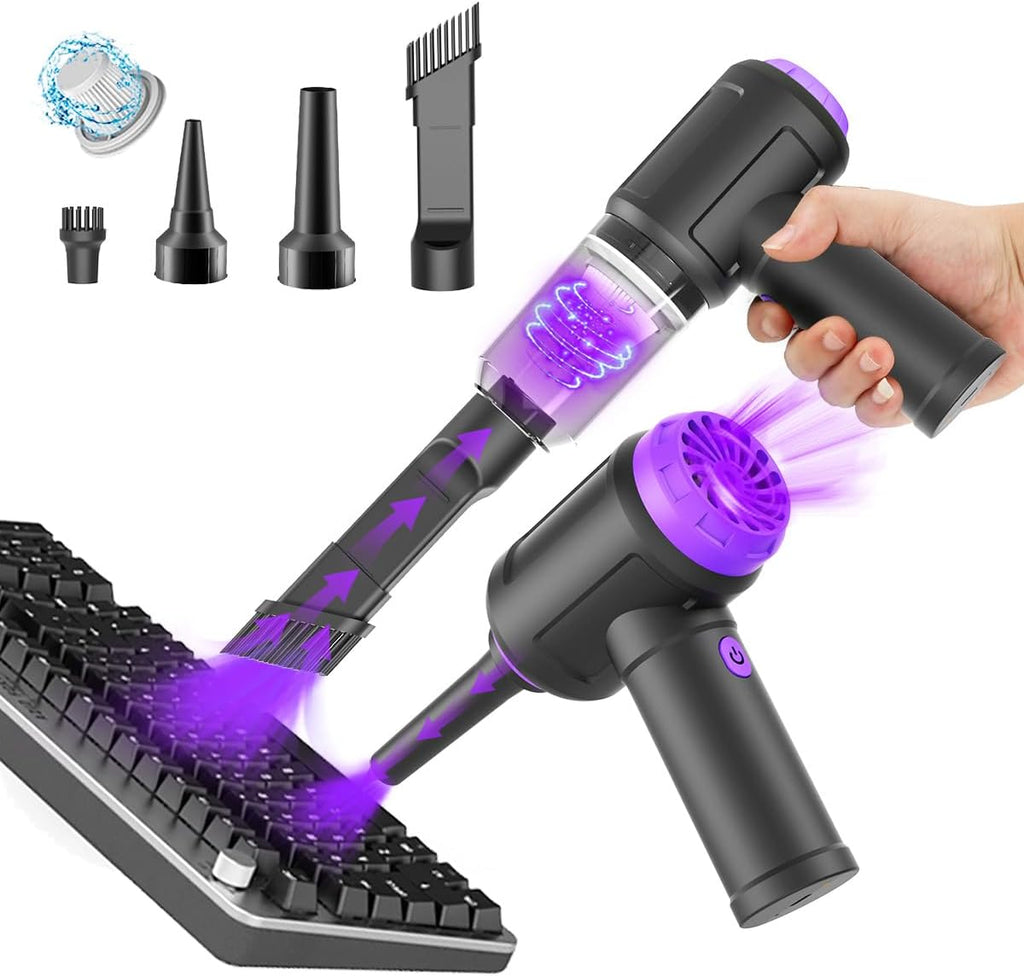 Mini Aspiradora y Soplador de Aire Meudeen 2 en 1 – Incluye 3 Boquillas, 14500 Pa, 110000 RPM, Inalámbrica