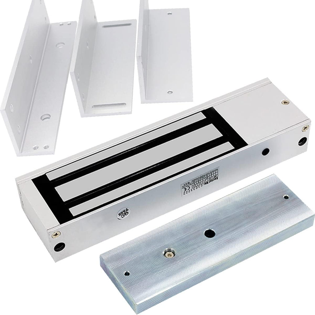 Cerradura magnética Mageway resistente al agua, 12 V CC/24 V CC, para puertas y portones, con fuerza de sujeción de 1200 lb, con soporte ZL para control de acceso, puertas y portones, cerradura electromagnética a prueba de fallos para interiores y