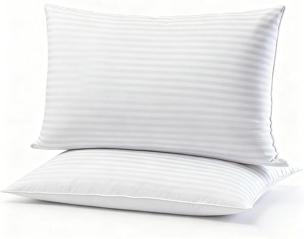 Almohadas planas ultrafinas Gooeb, tamaño king, juego de 2 almohadas extra suaves con relleno alternativo de plumón para quienes duermen boca abajo o boca arriba, colección hotelera, 20 x 36 pulgadas.