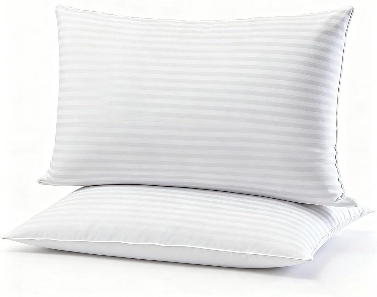 Almohadas planas ultrafinas Gooeb, tamaño king, juego de 2 almohadas extra suaves con relleno alternativo de plumón para quienes duermen boca abajo o boca arriba, colección hotelera, 20 x 36 pulgadas.