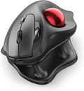 Ratón inalámbrico con trackball Nulea M511, recargable, ergonómico, con control para el pulgar y soporte inclinable, seguimiento suave y preciso, conexión para 3 dispositivos (Bluetooth o receptor USB), para PC/Mac/portátil - Rojo