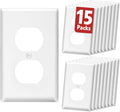 Pack de 15 Tapas para Tomacorrientes y Apagadores – 1 Gang Estándar 4.50" x 2.75" Blanco Termoplastico