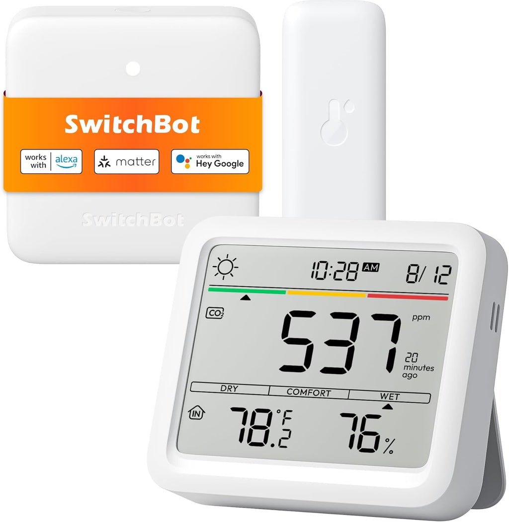 Air Quality Monitor Indoor 5-in-1 Meter Pro CO2 Detector, CO2 Monitor with APP, Large Display, Bluetooth Air Quality Tester for Home, Office,Car