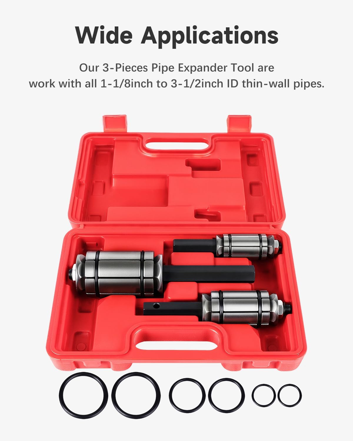 Juego de 3 herramientas expansoras para tubos de escape, de 1/18'' a 3-1/2'', para la mayoría de vehículos y camiones.