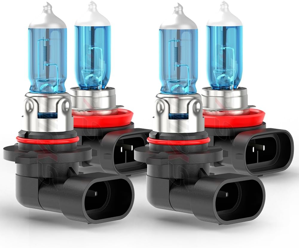 Bombillas halógenas mejoradas para GMC Sierra 1500, 2500, 3500 (2007, 2008, 2009, 2010, 2011, 2012 y 2013), 9005 H11, luces halógenas de haz alto y bajo, blanco 6000 K, 300 % de brillo, Plug and Play, paquete de 4 