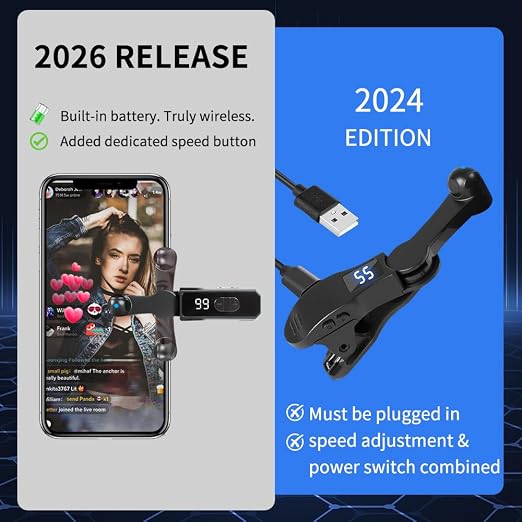 Clicador automático inalámbrico para iPhone Android Tapper para Tiktok con batería incorporada, pantalla auto-clicador para Tiktok Live, juegos, me gusta y tareas de recompensa recargable